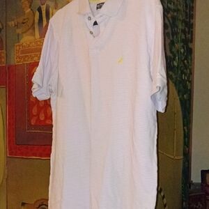 Nautica Men's Polo Shirt in White with Yellow Logo